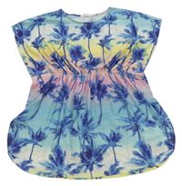 Modro-žlutá plážová tunika s palmami H&M