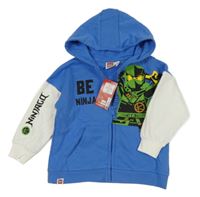 Nové - Modro-bílá propínací mikina Ninjago s kapucí Primark