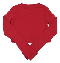 Červené crop triko H&M