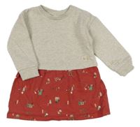 Šedo-vínové teplákové šaty s obrázky Nutmeg 