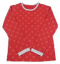 Červeno-šedé pyžamové triko s vločkami TCM