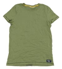 Khaki tričko s nášivkou a nápisy Kids