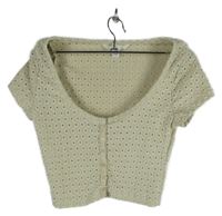 Dámská béžová madeirová crop halenka H&M