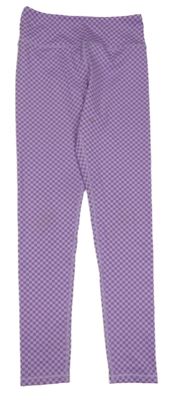Tmavofialovo-světlefialové kostkované sportovní legíny H&M