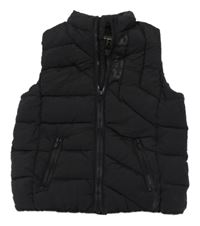 Černá šusťáková zateplená vesta s nápisem River Island