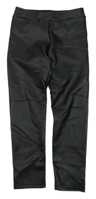 Černé koženkové teplé legíny CALZEDONIA