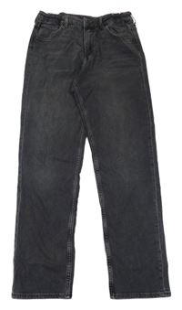Tmavošedé relaxed fit waist tapered leg rifle H&M