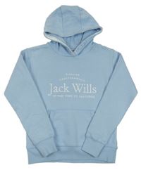 Světlemodrá mikina s logem a kapcuí Jack Wills