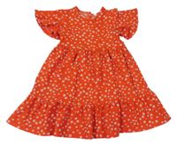 Oranžovo-bílé květované šaty Primark