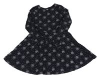 Tmavomodré bavlněné šaty se vzorem H&M