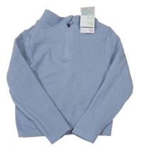 Nové - Modré žebrované sportovní crop triko Primark