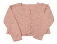 Světlerůžový melírovaný propínací crop svetr Next
