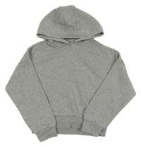 Šedá melírovaná crop mikina s kapucí F&F