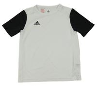 Bílo-černé sportovní tričko s logem Adidas