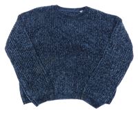 Tmavomodrý žinylkový oversize svetr C&A