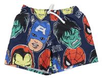 Tmavomodré plážové kraťasy se superhrdiny H&M