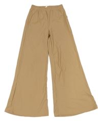 Béžové žebrované bootcut kalhoty Shein