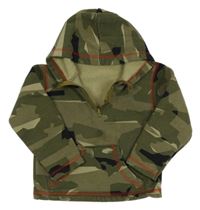 Khaki army mikina s kapucí 