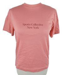 Dámské růžové tričko s nápisem H&M