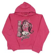 Fuchsiová mikina s potiskem a kapucí - Monster High