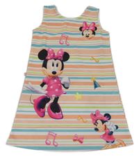 Barevné pruhované šaty s Minnie 