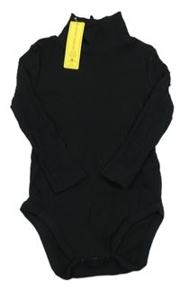 Nové - černé žebrované body shein