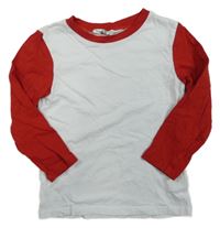 Bílo-červené triko H&M