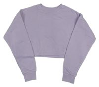 Levandulová oversize crop mikina New Look