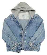 Modrá plísňová riflová bunda s kapucí Denim Co.
