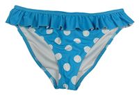 Azurové puntíkaté plavkové kalhotky s volánkem Y.F.K.