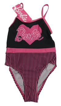 Nové - Černo-růžové jednodílné plavky s Barbie