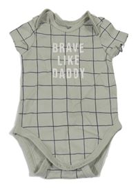 Světlezeleno-tmavomodré kostkované body s nápisem C&A