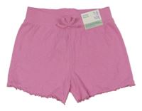 Nové - růžové žebrované kraťasy s mašlí PRIMARK