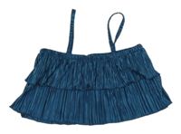 Petrolejový plisovaný crop top Shein