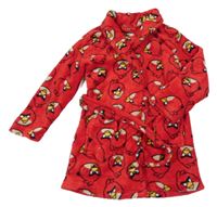 Červený plyšový župan s ptáčky - Angry Birds