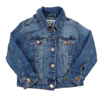 Modrá tepláková riflová bunda s límečkem Denim Co.