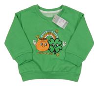 Nové - zelená mikina s obrázkem Primark