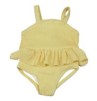 Žluté jednodílné plavky s volánky Primark