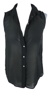 Dámská černá šifonová halenka bez rukávů H&M