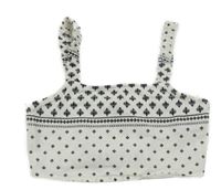 Bílo-černý vzorovaný crop top Destination 