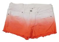 Světlerůžovo-červené ombré riflové kraťasy H&M