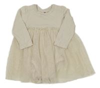 Béžové šaty s tylovou sukní a všitým body H&M