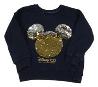 Tmavomodrá mikina s Mickeym z překlápěcích flitrů George