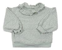 Světlezelená květovaná mikina s volánky George