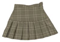 Béžovo-tmavohnědá kostkovaná vzorovaná sukně H&M