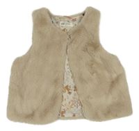Béžová kožešinová podšitá vesta H&M