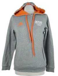 Dámská šedá mikina s logem a kapucí Adidas 