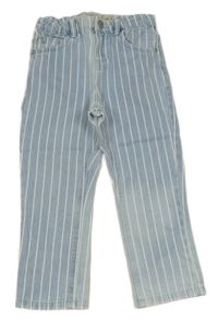 Světlemodré proužkované šisované mom rifle Denim 