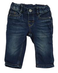 Tmavomodré slim fit teplákové rifle H&M