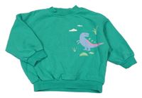 Zelená oversize mikina s dinosaurem George